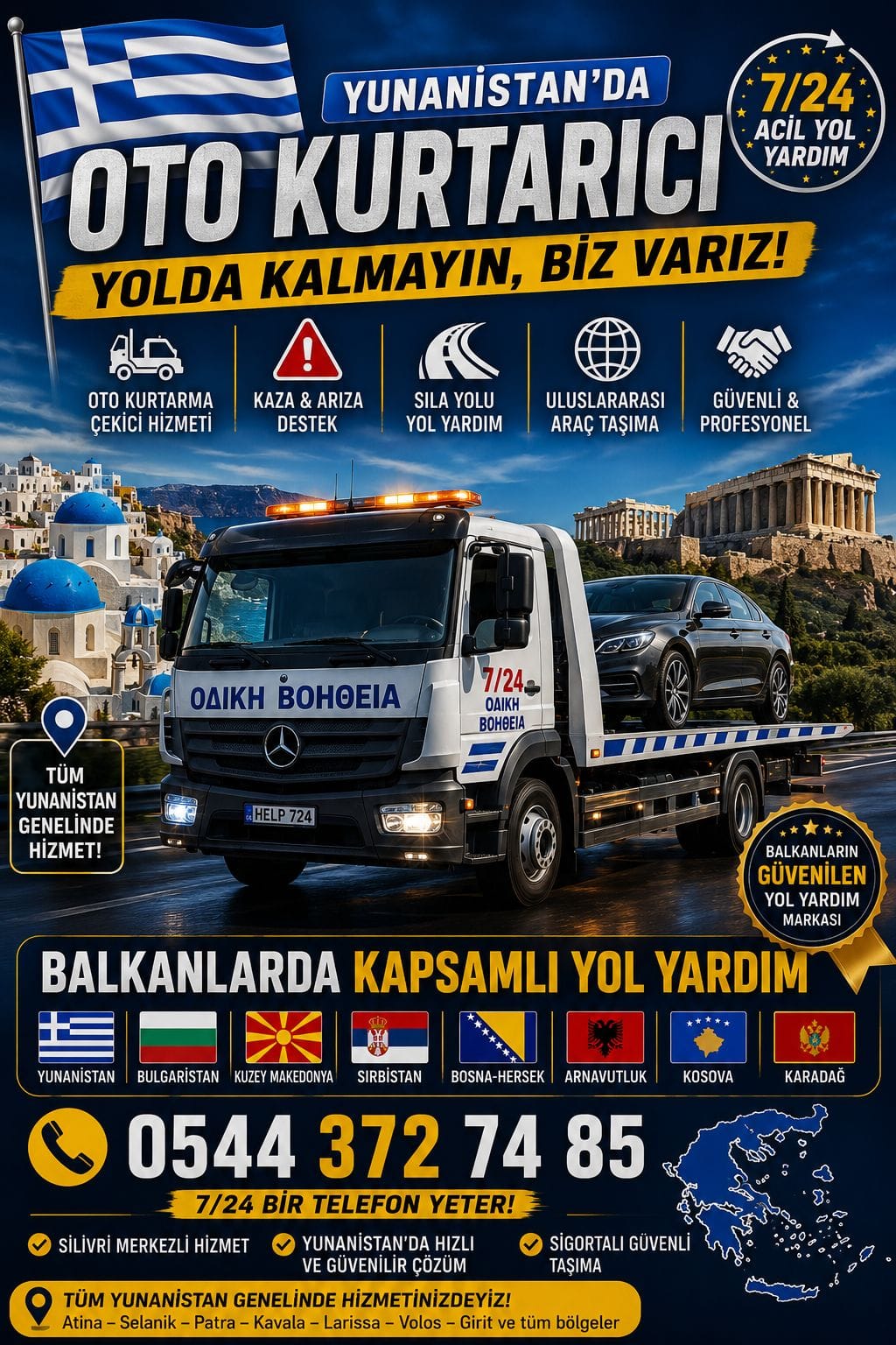Türkiye Yunanistan Oto Çekici 7/24